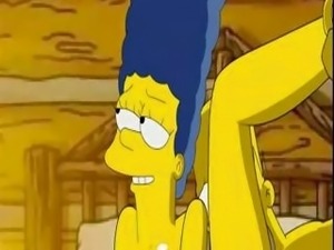 Homer gives Marge his boner in her pussy and then she blows him