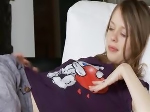 Pussy opening of ultra skinny teen