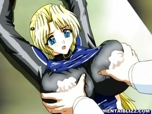 Captive hentai gets squeezed her bigboobs and