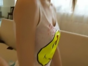 Cumming on neck of my titty girlfriend
