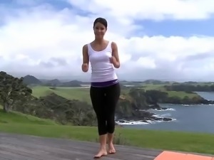 Yoga pants ass tease 