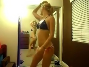 Cute Girl Dancing In Bikini