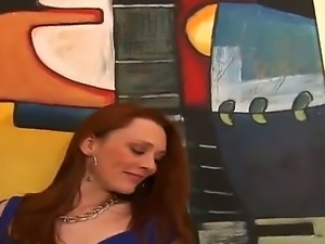 Redhead slut takes off her sexy panties and shows her gorgeous ass