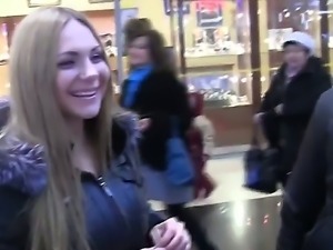 Sexy cute naughty diva Grace seductively walks in mall to get an alpha male...