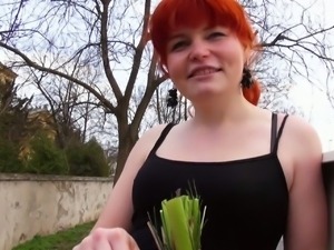 Redheaded czech girl analed outdoors