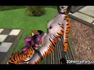 Two mouth watering 3D cartoon furries enjoying every second of some hot...