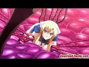 Hentai girl gets brutally attacked by nasty tentacles