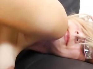 Mommy licking boob and masturbating