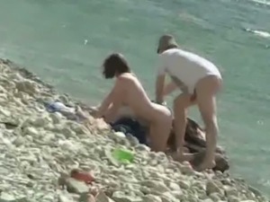 Horny sexy wife getting fucked hard on the beach.
