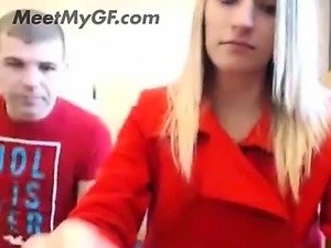 Blonde college babe blowjob on webcam
