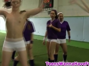 Teen soccer lesbians practice naked