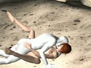 Hot 3D cartoon redhead babe gets fucked by an alien