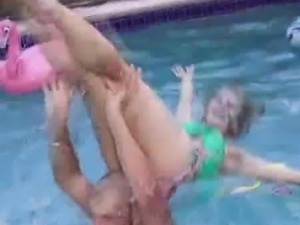 Pornstar girls pool party pussy spread