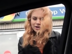 Yummy hitchhiker Russian teen Nishe public fuck and facial
