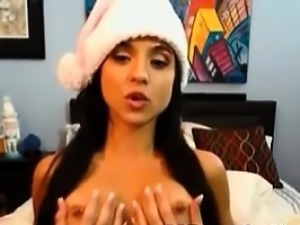 Busty Latina Fucks her Pussy with a Dildo