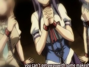 Bondage hentai schoolgirl gets squeezed her bigtits