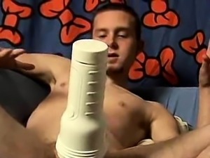 Two studs show their feet and use fleshlights