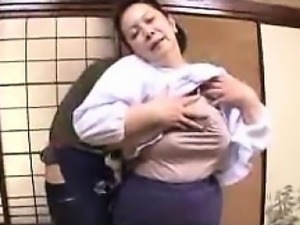 Japanese Granny Being Pleased By Her Lover