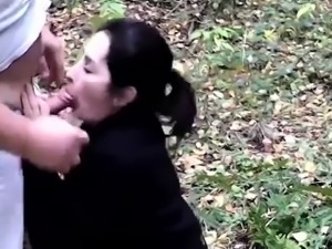 Oral and doggy sex in the woods
