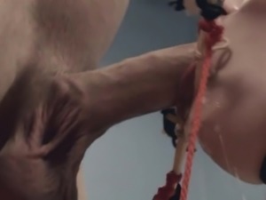 Ropes and hardcore analhole sex with dildos