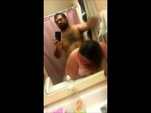 Horny BBW having sex in the bathroom