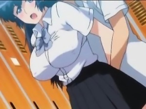 Pussy flashing hentai school girl banged upskirt