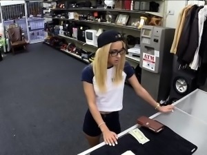 Sexy babe fucks for her debt in pawnshop