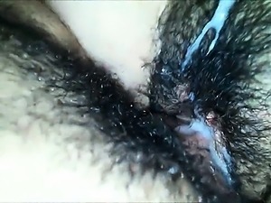 Hairy amateur couple closeup vaginal sex