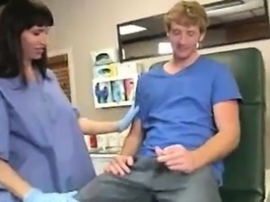 Teen\'s Nurse Mom Starts Sucking Young Cock