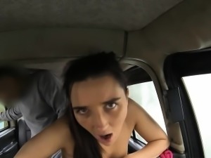 Tight passenger gets her pussy screwed by nasty driver