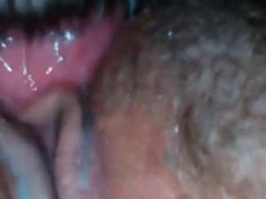 Amateur Teen pussy being licked - closeup