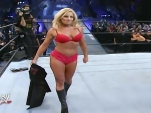 WWE Diva Trish Stratus In Lingerie On WWE Smackdown Featuring Stacy Keliber