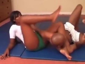 Black girl mixed wrestling