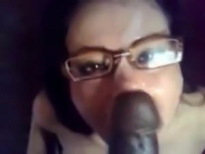 Girl with glasses gets a BBC facial