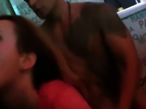 Flirty chicks get totally insane and naked at hardcore party