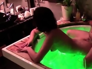 Nasty hoe blowing and sitting on dick in jacuzzi