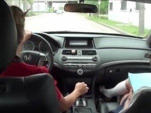 Mom and Teen Lesbian Sex in Car