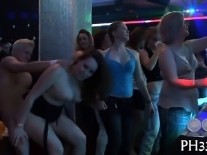 Wild cheeks engulfing cock in club