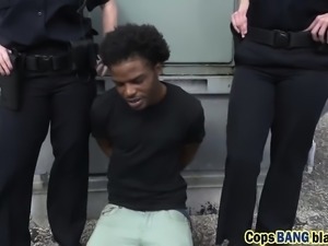 Horny cops bust and arrest perv dude peeping through windows