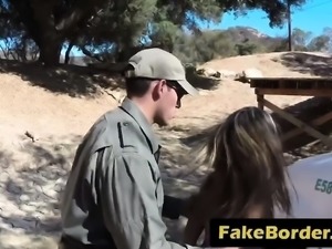 Blonde hottie gets roughly pounded at border