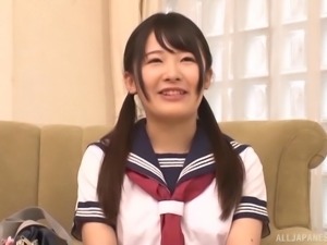 Sasaki Hina is a cute schoolgirl happy to show off her pussy