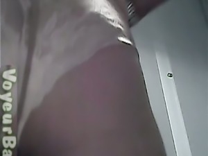 White chubby lady in lacy white panties got her booty filmed closeup