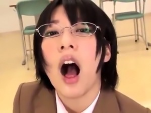 Kinky Japanese teen satisfies her hunger for fresh semen
