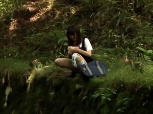 Petite Japanese schoolgirls getting fucked in the outdoors