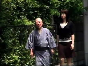 Lovely Asian babe seduces an old man to satisfy her needs