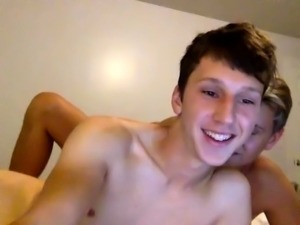 Two beautiful amateur twinks indulge in gay fun on webcam