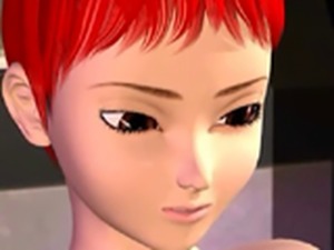 Lovely redhead 3D anime girl gets nailed