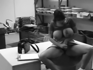 Enormous breasts secretary masturbate in office sex woman