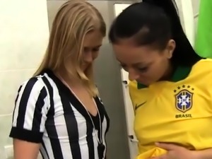 Lesbian teacher anal fisting Brazilian player drilling