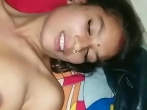 Indian desi girl boobs pressing and fucking by bf